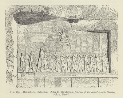 Bas-relief ved Behistun af French School