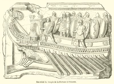 Basrelief af Lykketemplet ved Preneste (gravering) af French School