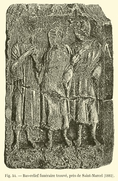 Begravelsesbas-relief fundet nær Saint-Marcel, 1882 af French School