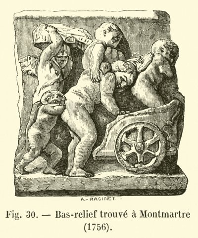 Bas-relief fundet i Montmartre, 1756 af French School