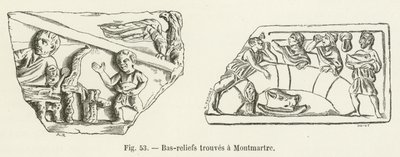 Bas-relieffer fundet i Montmartre af French School