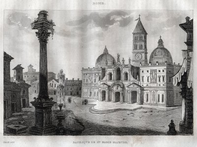 Basilica di Santa Maria Maggiore - Rom - Basilica di Santa Maria Maggiore (Basilica di Santa Maria Maggiore) Rom - Indgravering fra "" maleriske Italien "" - Historisk og beskrivende maleri af Italien "" af M. de Norvins, Ch. Nodier 1834- 1836. af French School