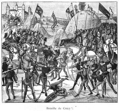 Slaget ved Crecy i 1346, kopi af Froissarts Chronicles af French School