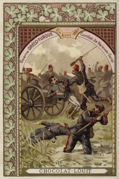 Slaget ved Karavan-Serai, græsk-tyrkisk krig, april 1897 af French School