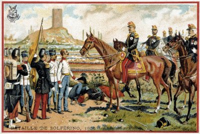 Slaget ved Solferino: Sejr i slaget ved Solferino mod østrigerne i 1859 - Forey division. Liebig kromolitografi af French School