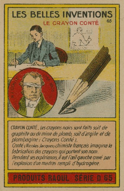 Smukt opfindelseskort, Conte farveblyant af French School