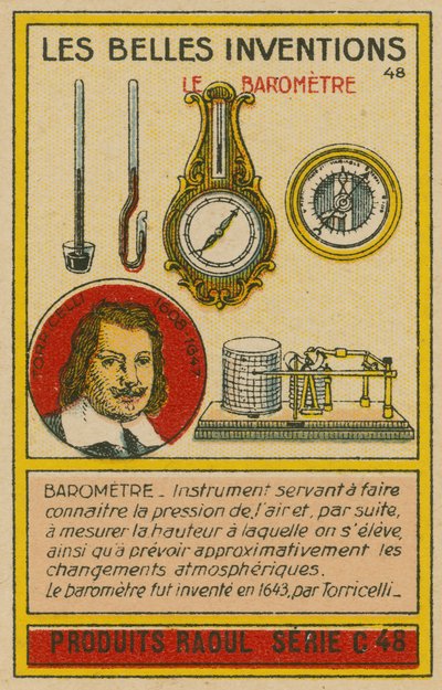 Smukt opfindelseskort, barometre af French School