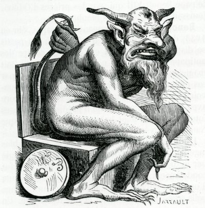 Belphegor, illustration fra Dictionnaire Infernal af Jacques Albin Simon Collin de Plancy, 1863 af French School