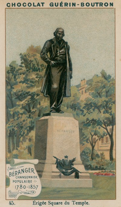 Beranger, Chansonnier Populaire, 1780-1857, Erigee Square du Temple af French School