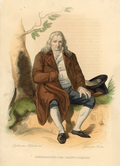 Bernardin-de-Saint-Pierre (farvet gravering) af French School