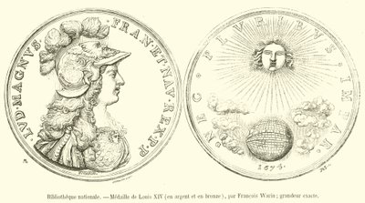 Nationalbiblioteket, Louis XIV-medalje, i sølv og bronze (gravering) af French School