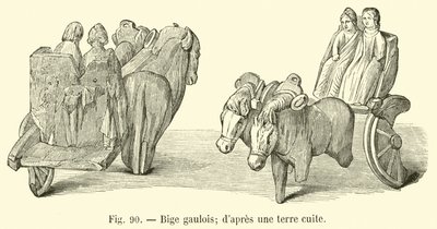 gallisk biga; fra en terracotta af French School