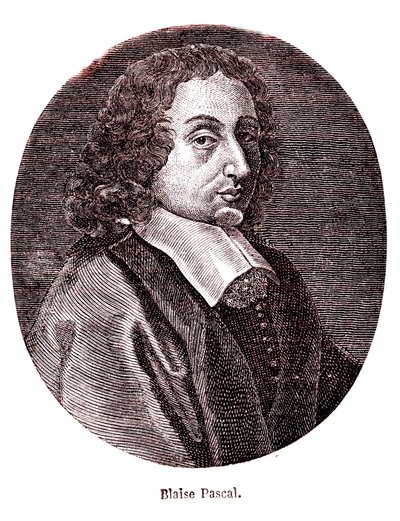 Blaise Pascal, fransk matematiker, filosof, fysiker og teolog. 1865 (gravering) af French School