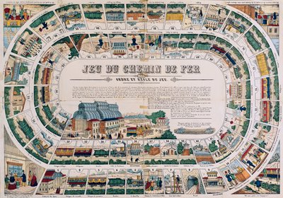 Bræt til et jernbanespil, 1850 af French School