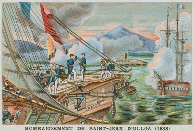 Franskmændenes bombardement af San Juan de Ulua, Mexico, 1838 af French School