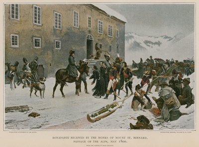 Bonaparte modtaget af munkene på Mount St Bernard af French School