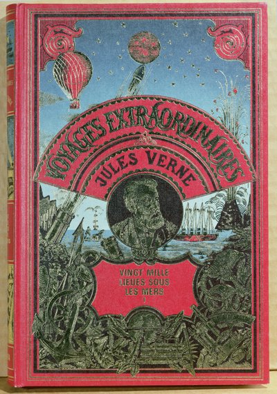 Bogomslag til 20.000 ligaer under havet af Jules Verne (1828-1905) 1870 af French School