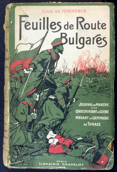 Buchumschlag eines Kriegsberichterstatter-Journals während der Balkankriege 1912-13, 1913 von French School