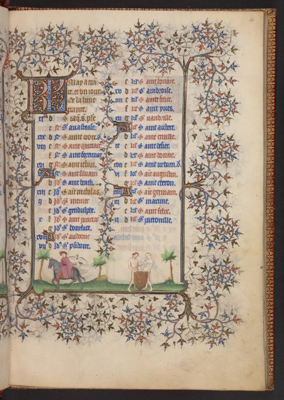 Timebog, Tilføj MS 32454 f.4r, Frankrig af French School