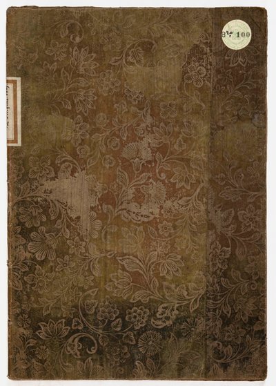 Bog om etikette for det hertuglige palads i Lucca, Lucca, 1805 (broderet tekstil og papir) af French School