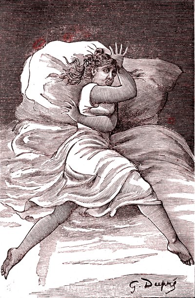 Grænsende hysteri. 1887 (gravering) af French School
