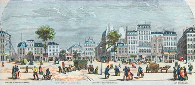 Boulevard des Filles du Calvaire og Boulevard du Temple - Rue Pont aux Choux - Rue des Filles-du-Calvaire - Rue Saintonge - Indgraveret i "Tableau-de-Paris" af Edmond Texier 1852 af French School