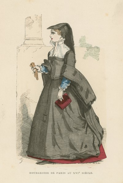 Bourgeois Parisian woman, 16th Century  af French School