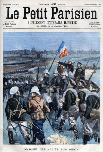 Boxer Rebellion De allierede rykker mod Peking - i "Le petit Parisien"" af French School