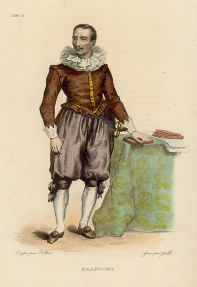 Brantome (farvet gravering) af French School