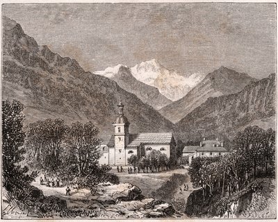 Brides-les-Bains (Brides les Bains) - Savoie - indgravering i "Frankrig illustree: geografi, historie, statistisk administration" af V.A. Malt-brun. 1884 af French School