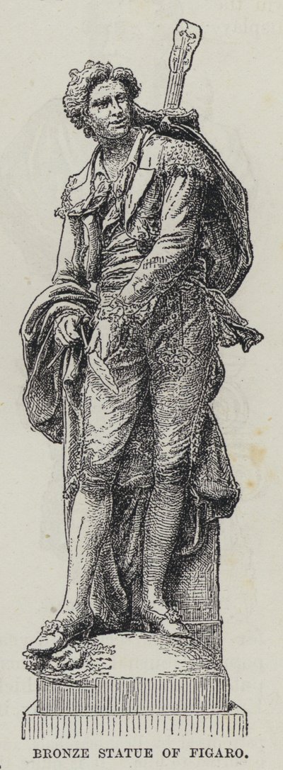Bronzestatue af Figaro (gravering) af French School