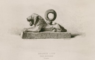 Bronzeløve, fra Khorsabad, Louvre (gravering) af French School