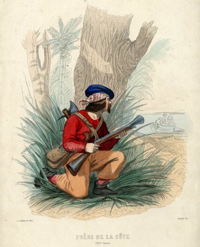 The Brothers of the Cote, glubske flibustiers i Caribien i det 17. århundrede. i "History of Pirates and Privateers of the Ocean and Mediterranean" af P. Christian af French School