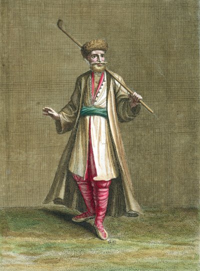 Bulgarsk kostume, illustration fra Recueil de Costumes du Levant, 1707-8 af French School