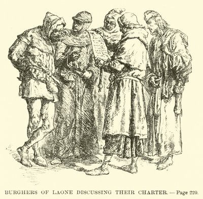 Borgere i Laone diskuterer deres charter af French School