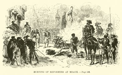 Afbrænding af reformatorer i Meaux af French School