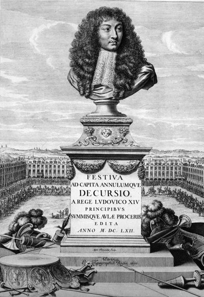 Buste af Ludvig XIV den Store (1638-1715) - i "" Festiva ad Capita Cancellumque Decursio, A Rege Louis XIV... "", C. Perrault, Paris Imprimerie Royale af French School