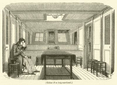 Kabine eines Handelsschiffs von French School