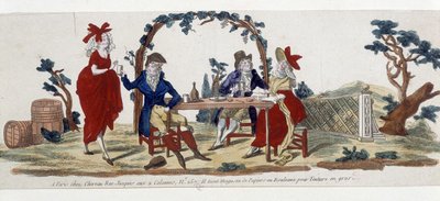 Café i Paris: chez Chereau, rue Jacques - gravering af French School