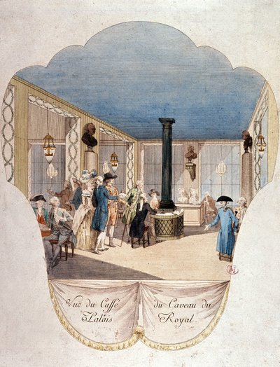 Cafe du Caveau du Palais Royal, Paris af French School