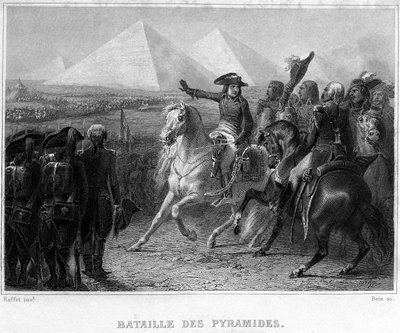 Kampagne (Ekspedition) af Egypten (1798-1801): Slaget ved pyramiderne (1798) - i "" French Revolution"" af Thiers. 19. århundrede af French School