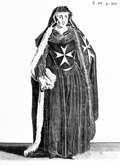 Kanoninde af Johannesordenen af Jerusalem under den rhodiske periode, illustration fra 