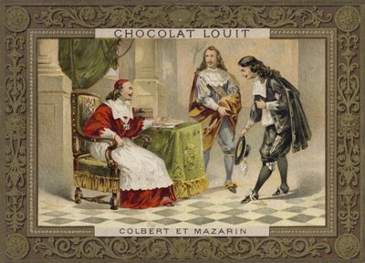 Kardinal Mazarin og Jean-Baptiste Colbert, franske statsmænd, det 17. århundrede af French School