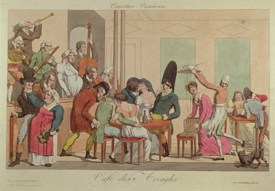 Karikatur af Cafe des Aveugles, ca. 1800 af French School