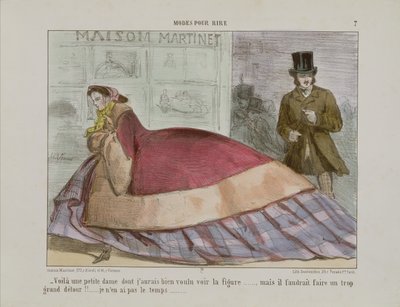 Karikatur af crinoline, fra Modes Pour Rire af French School