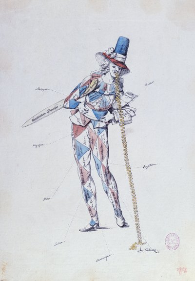 Karikatur satirerende franske aristokratiske emigranter, ca. 1792 af French School