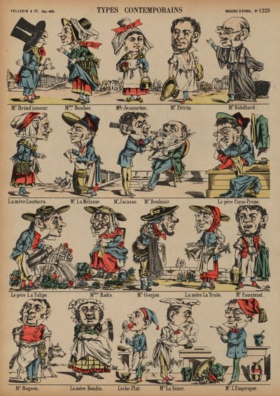 Karikaturer (farvegravering) af French School