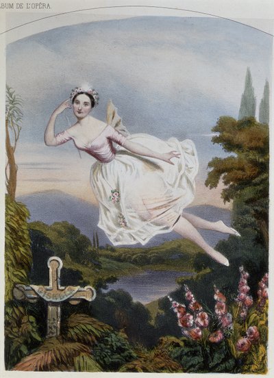 Carlotta Grisi (1819-99) som Giselle, fra balletten af samme navn af Adolphe Adam (1803-56) af French School