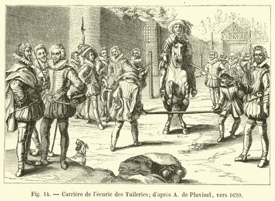 Karriere for stalden i Tuilerierne; efter A de Pluvinel, omkring 1620 af French School