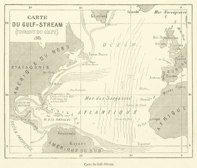 Carte du Gulf-Stream (gravering) af French School